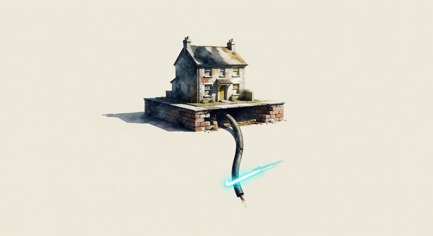 A dormitory borough severs its own power line.