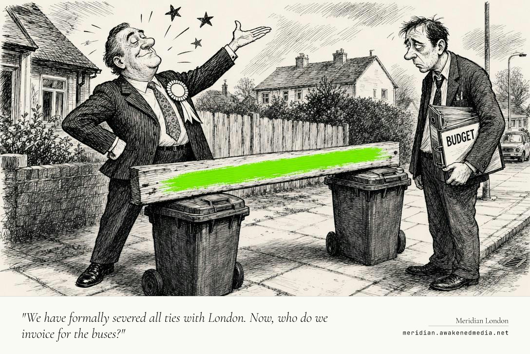 "We have formally severed all ties with London. Now, who do we invoice for the buses?"