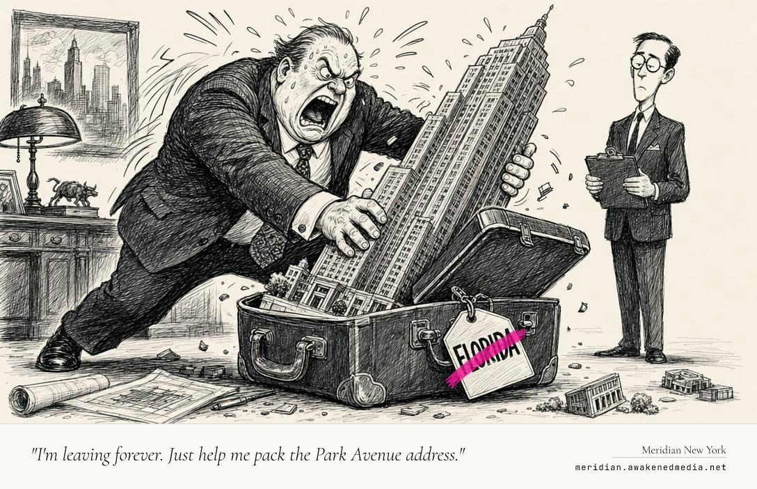"I'm leaving forever. Just help me pack the Park Avenue address."