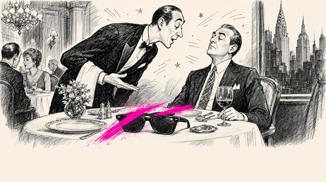 "Would you care for dessert, sir, or shall we move straight to the eye exam?"
